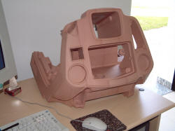 Motorcycle dashboard model, used for the creation of the rotational mould