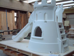 CNC design models, manually finished and assembled and used for the casting of rotational moulds